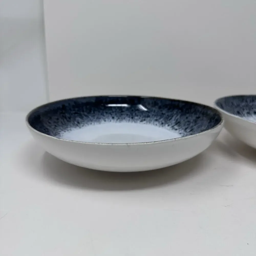 West Elm Reactive Glaze 2 pc. Pasta Bowl Set Blue, Black, White Brown